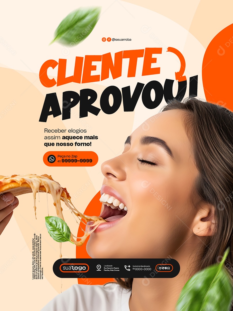 Pizzaria Cliente Aprovou Social Media PSD Editável