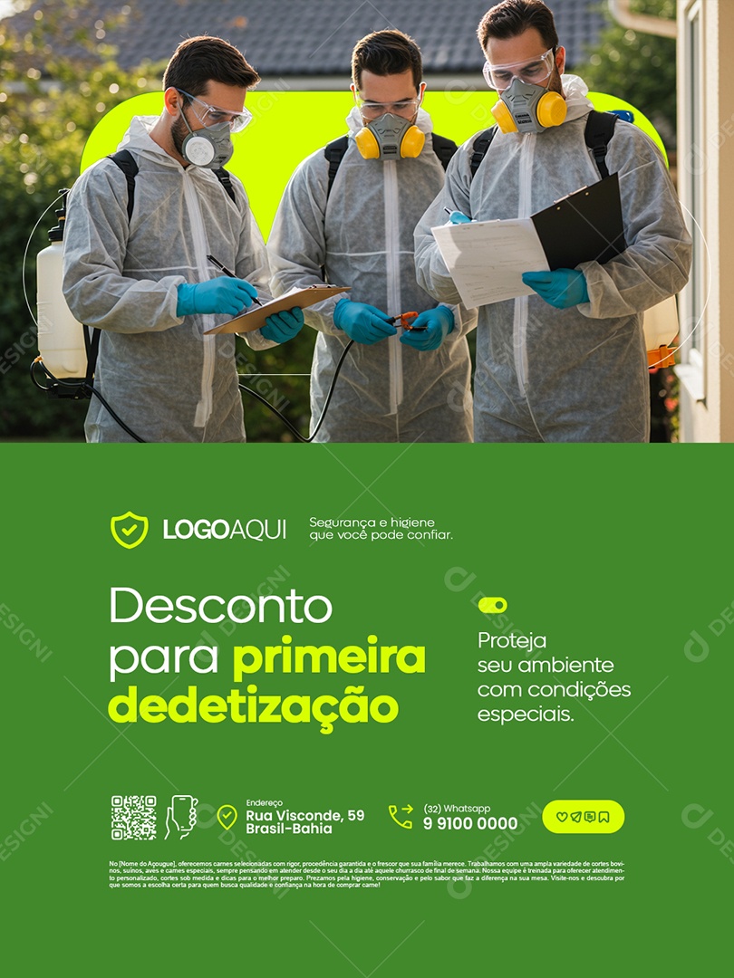 Dedetizadora Desconto para Primeira Dedetização Social Media PSD Editável