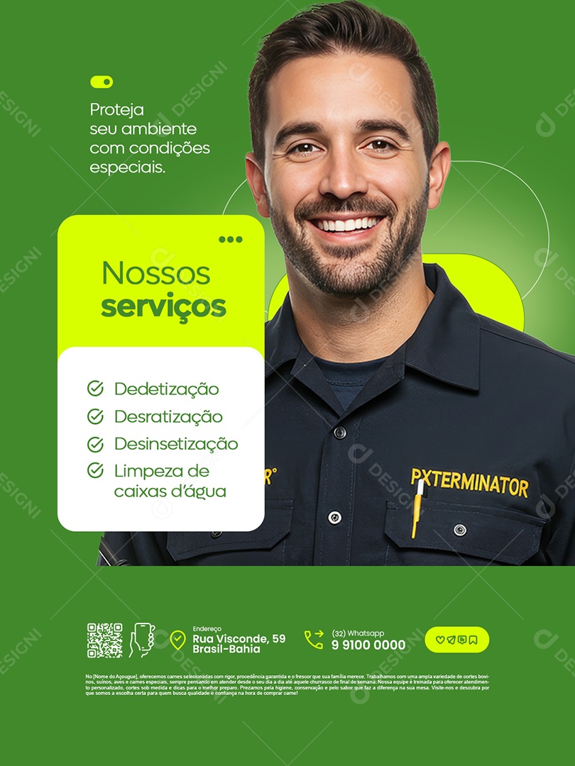 Dedetizadora Nossos Serviços Social Media PSD Editável