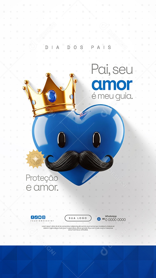 Story Dia dos Pais 10 de Agosto Proteção e Amor Social Media PSD Editável