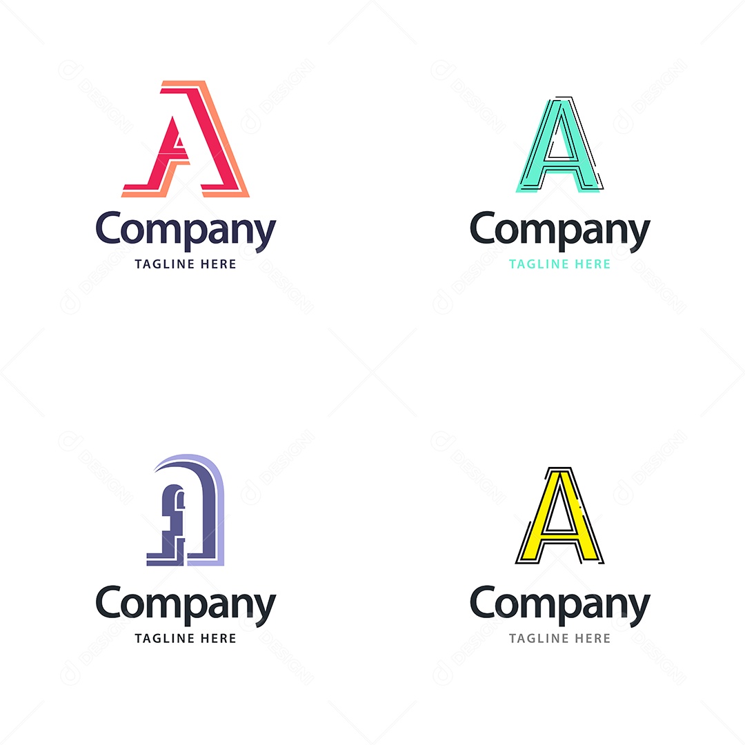 Pacote de Logotipo Letra A Ilustração Vetor EPS