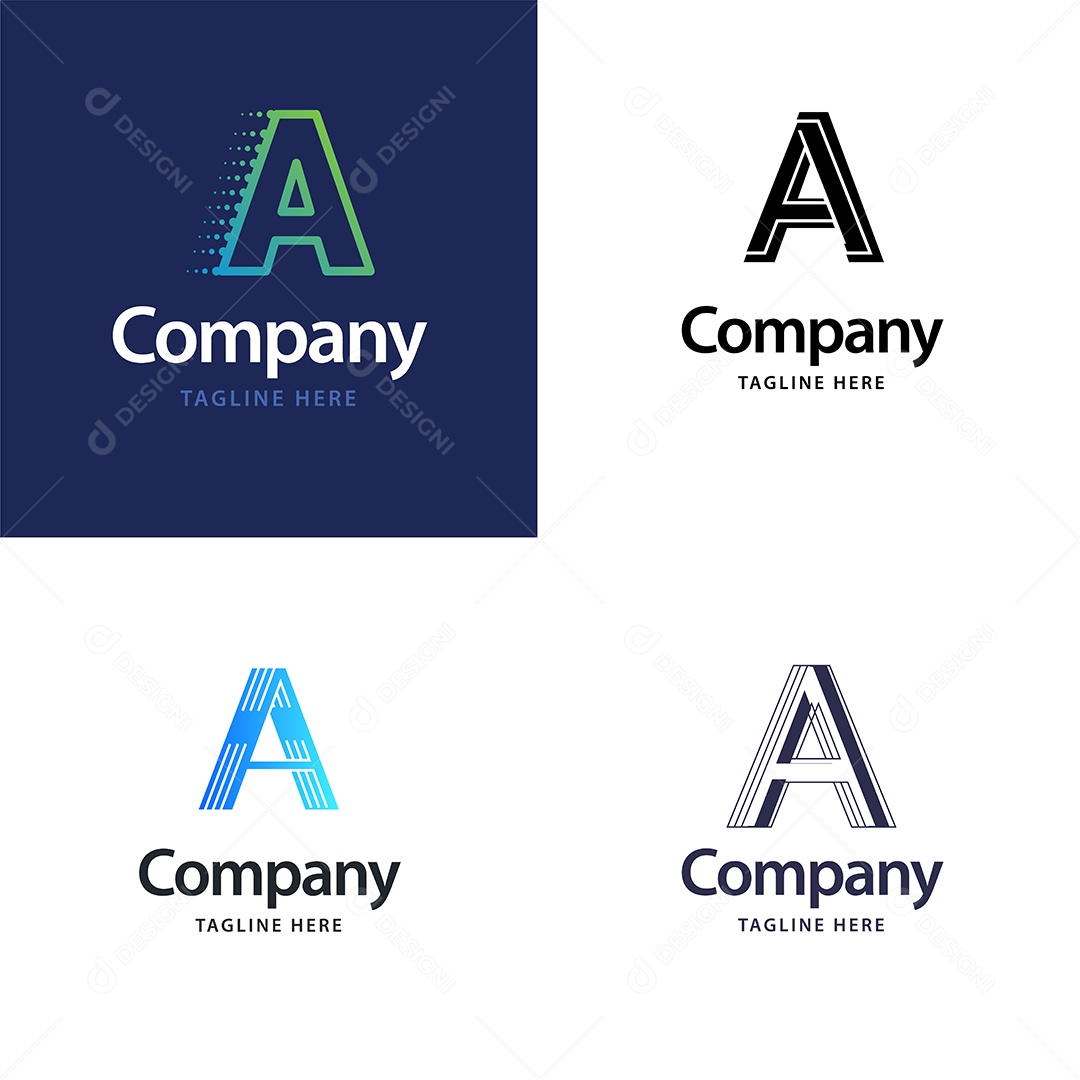 Pacote de Logotipo Letra A Ilustração Vetor EPS