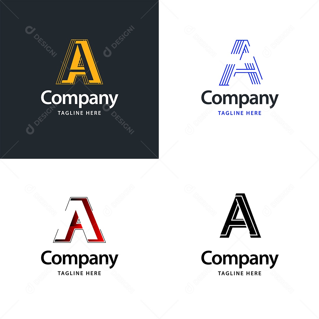 Pacote de Logotipo Letra A Ilustração Vetor EPS