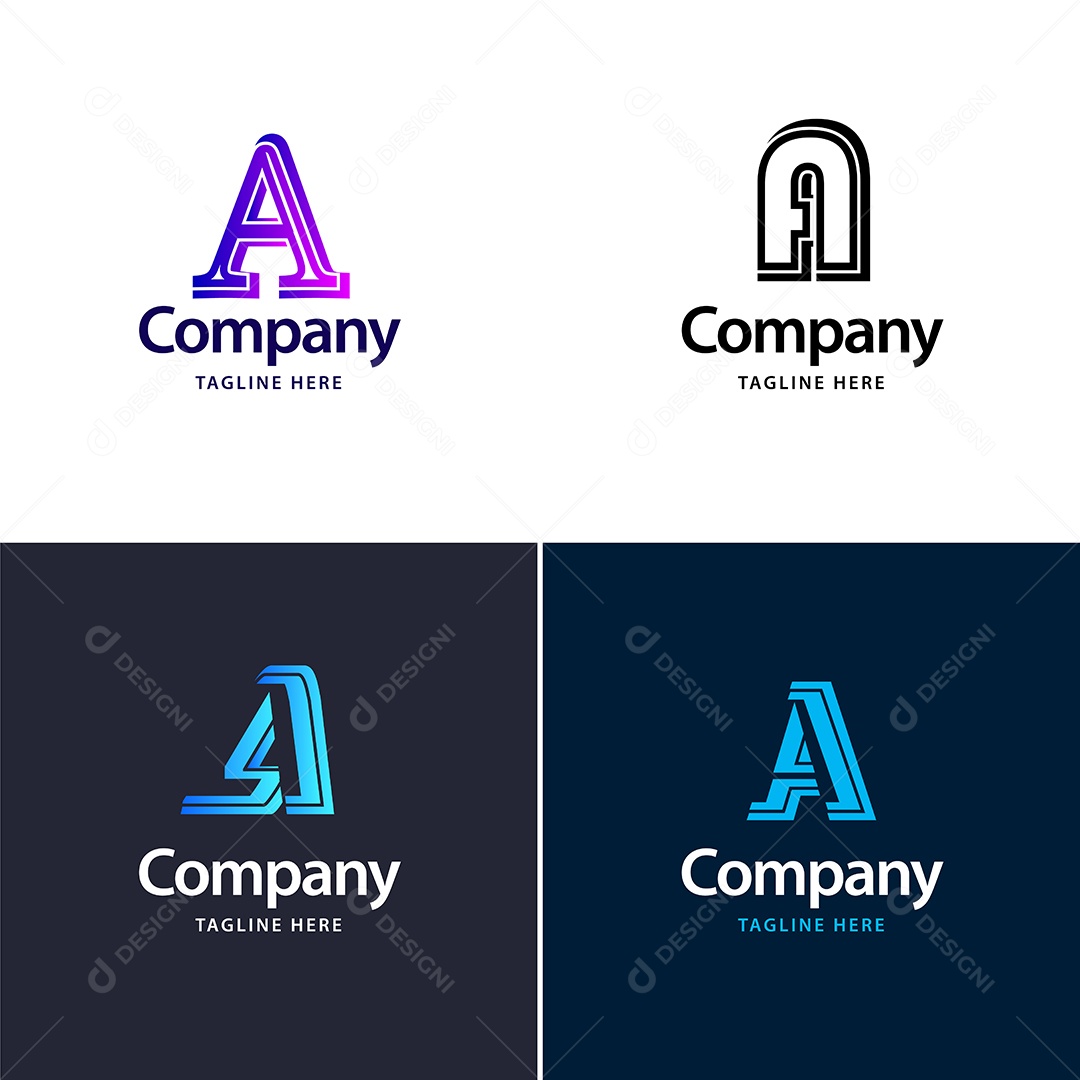 Pacote de Logotipo Letra A Ilustração Vetor EPS