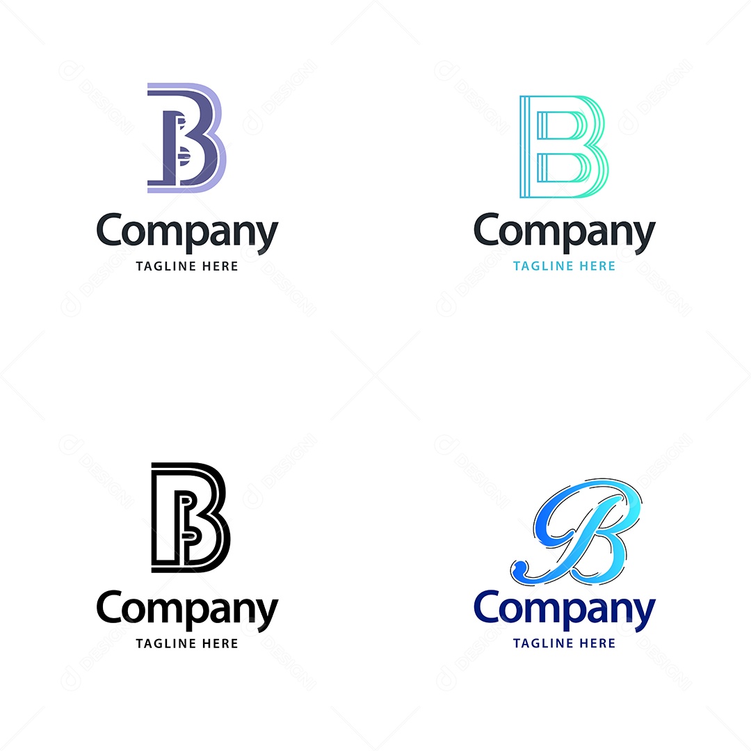 Pacote de Logotipo Letra B Ilustração Vetor EPS