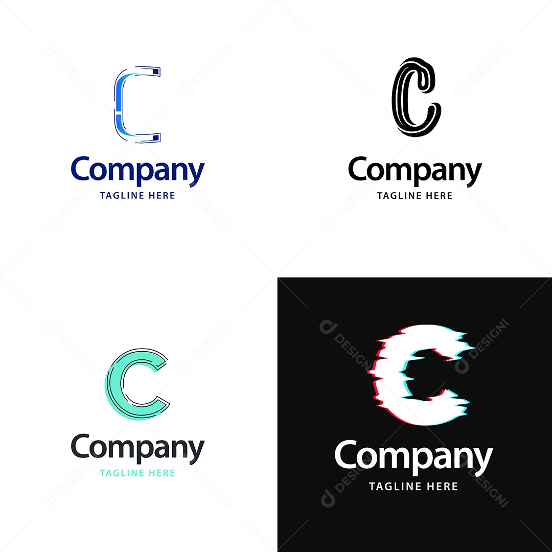 Pacote de Logotipo Letra C Ilustração Vetor EPS