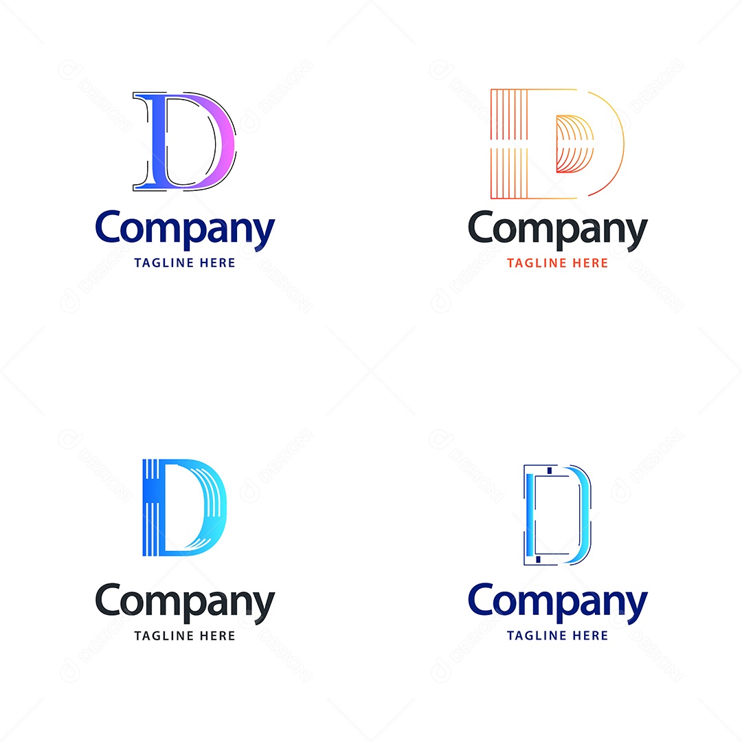 Pacote de Logotipo Letra D Ilustração Vetor EPS