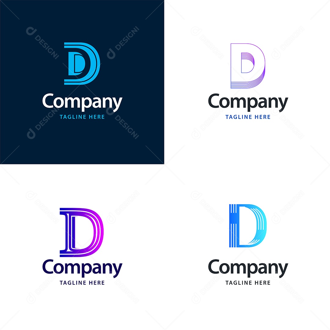 Pacote de Logotipo Letra D Ilustração Vetor EPS