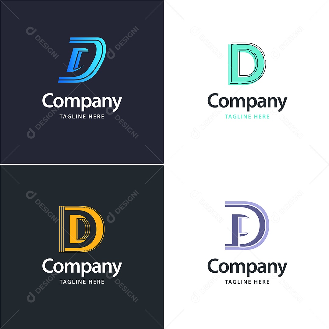 Pacote de Logotipo Letra D Ilustração Vetor EPS
