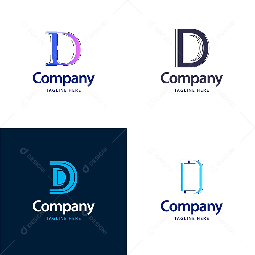 Pacote de Logotipo Letra D Ilustração Vetor EPS
