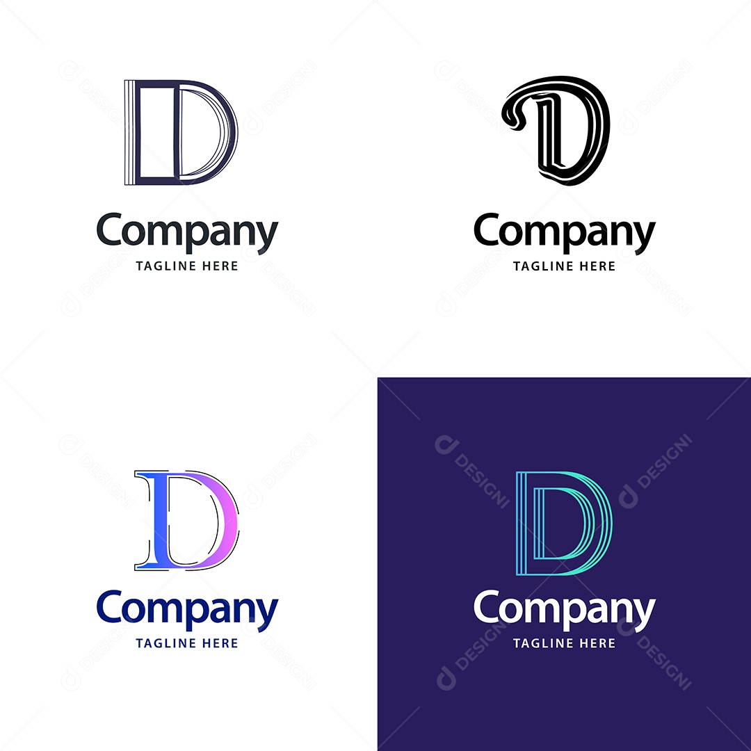 Pacote de Logotipo Letra D Ilustração Vetor EPS