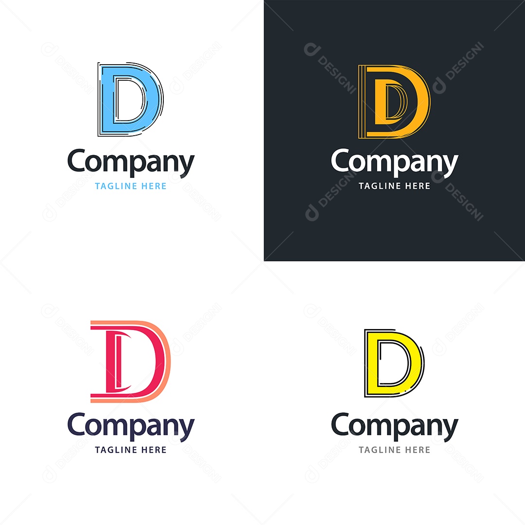 Pacote de Logotipo Letra D Ilustração Vetor EPS