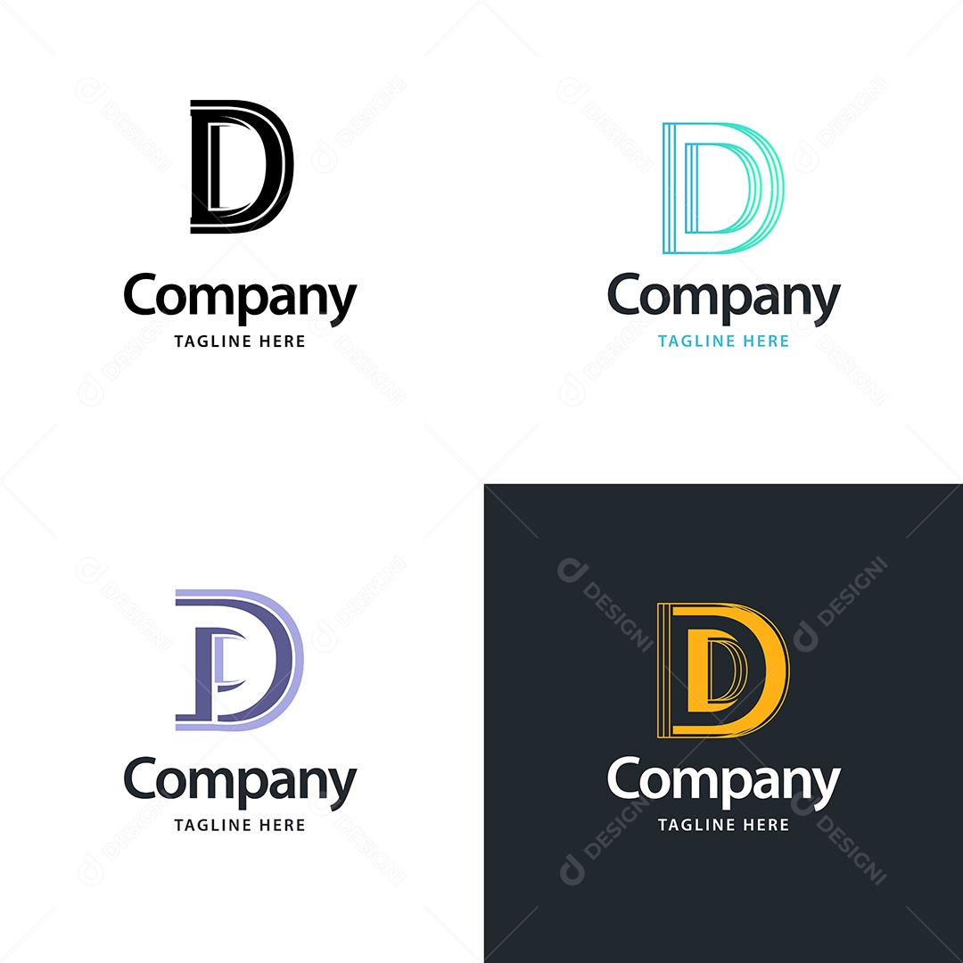 Pacote de Logotipo Letra D Ilustração Vetor EPS