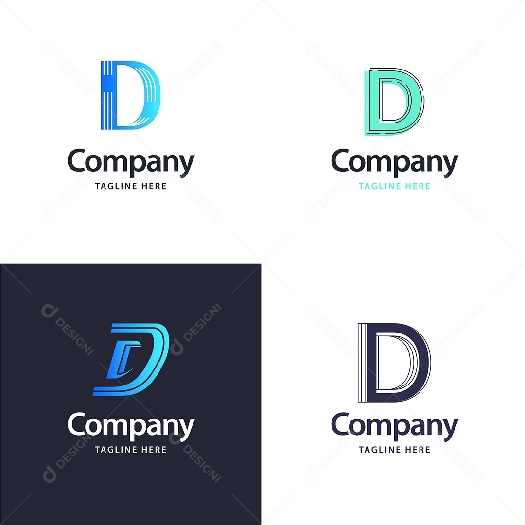Pacote de Logotipo Letra D Ilustração Vetor EPS