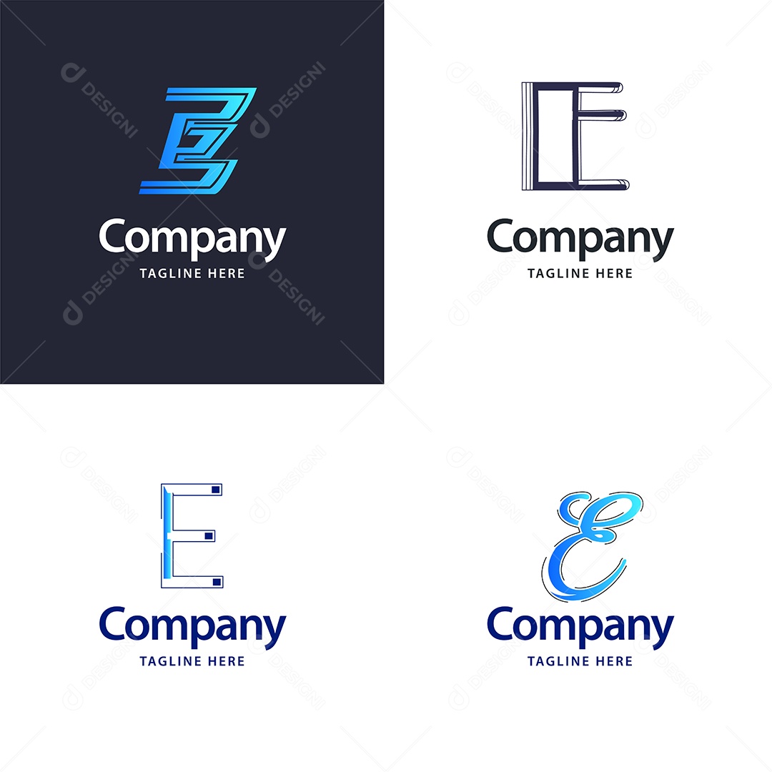 Pacote de Logotipo Letra E Ilustração Vetor EPS