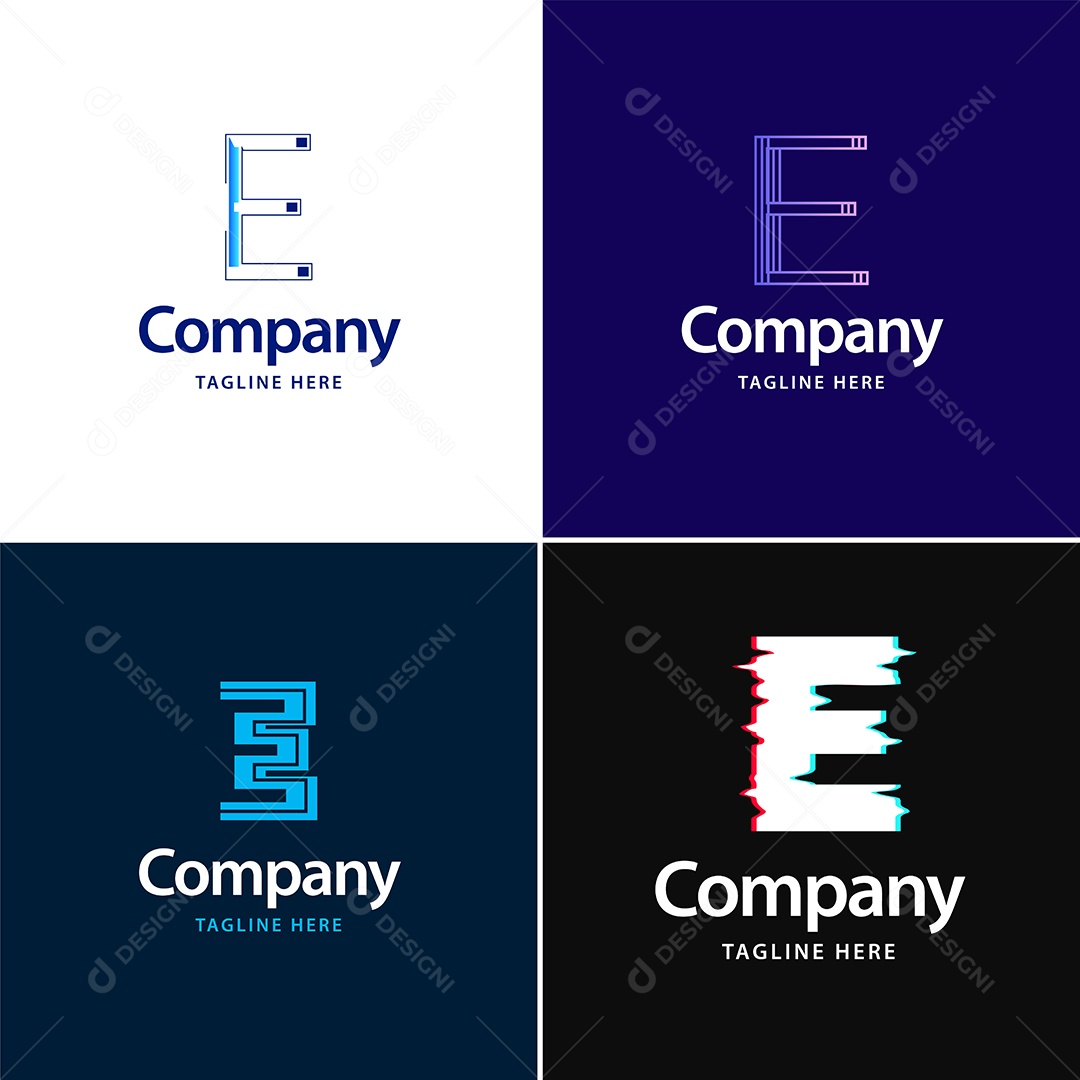 Pacote de Logotipo Letra E Ilustração Vetor EPS