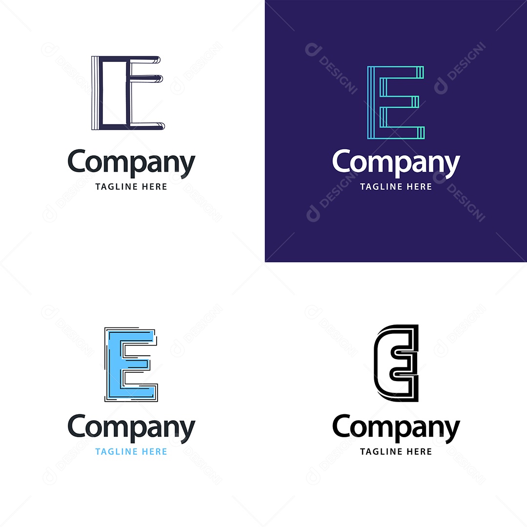 Pacote de Logotipo Letra E Ilustração Vetor EPS