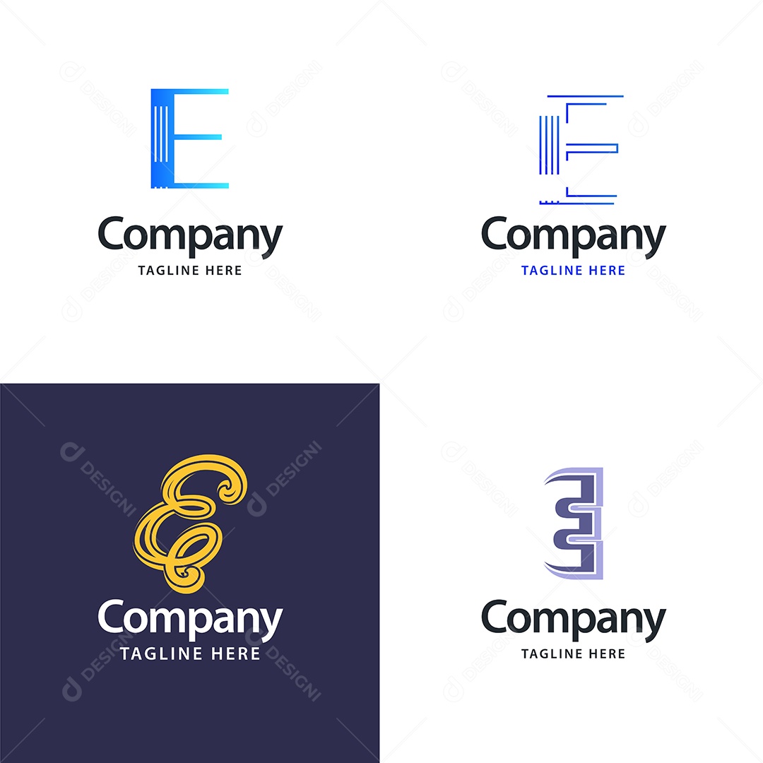 Pacote de Logotipo Letra E Ilustração Vetor EPS