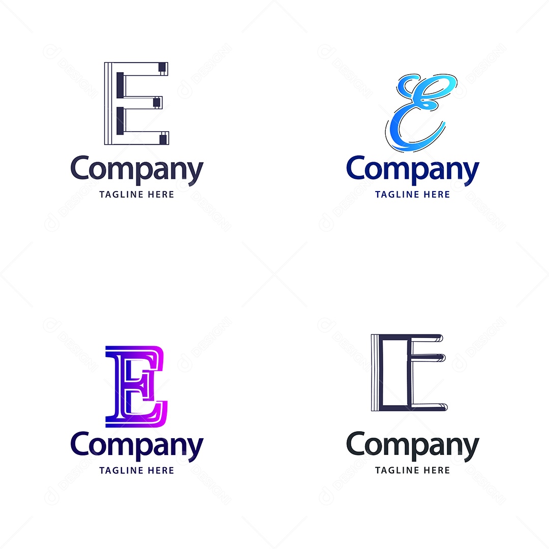 Pacote de Logotipo Letra E Ilustração Vetor EPS