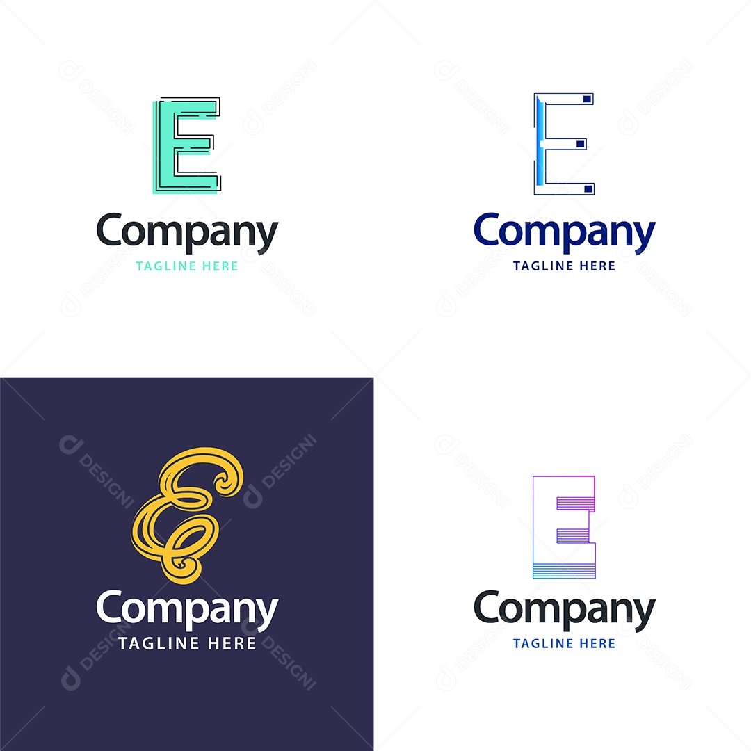 Pacote de Logotipo Letra E Ilustração Vetor EPS