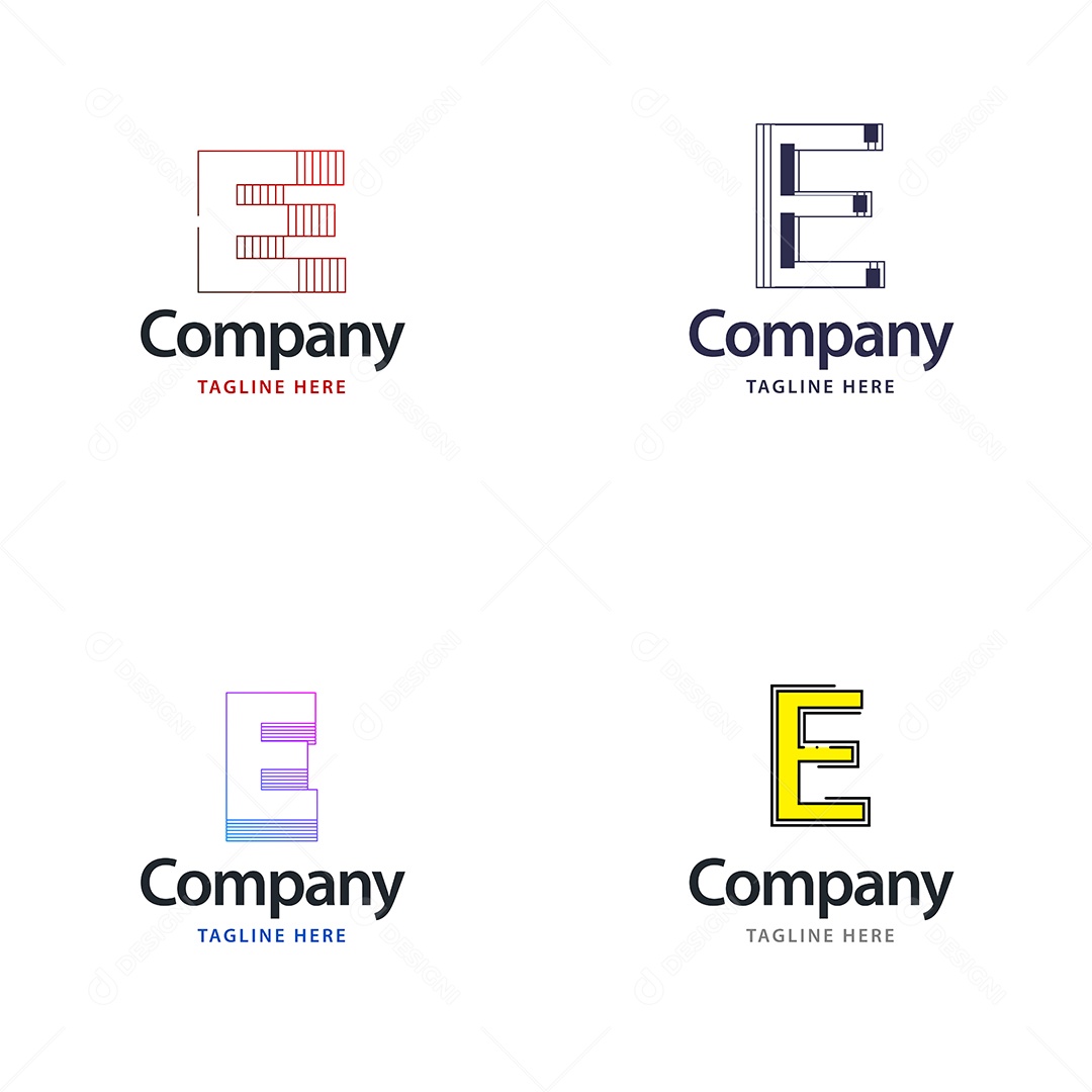 Pacote de Logotipo Letra E Ilustração Vetor EPS
