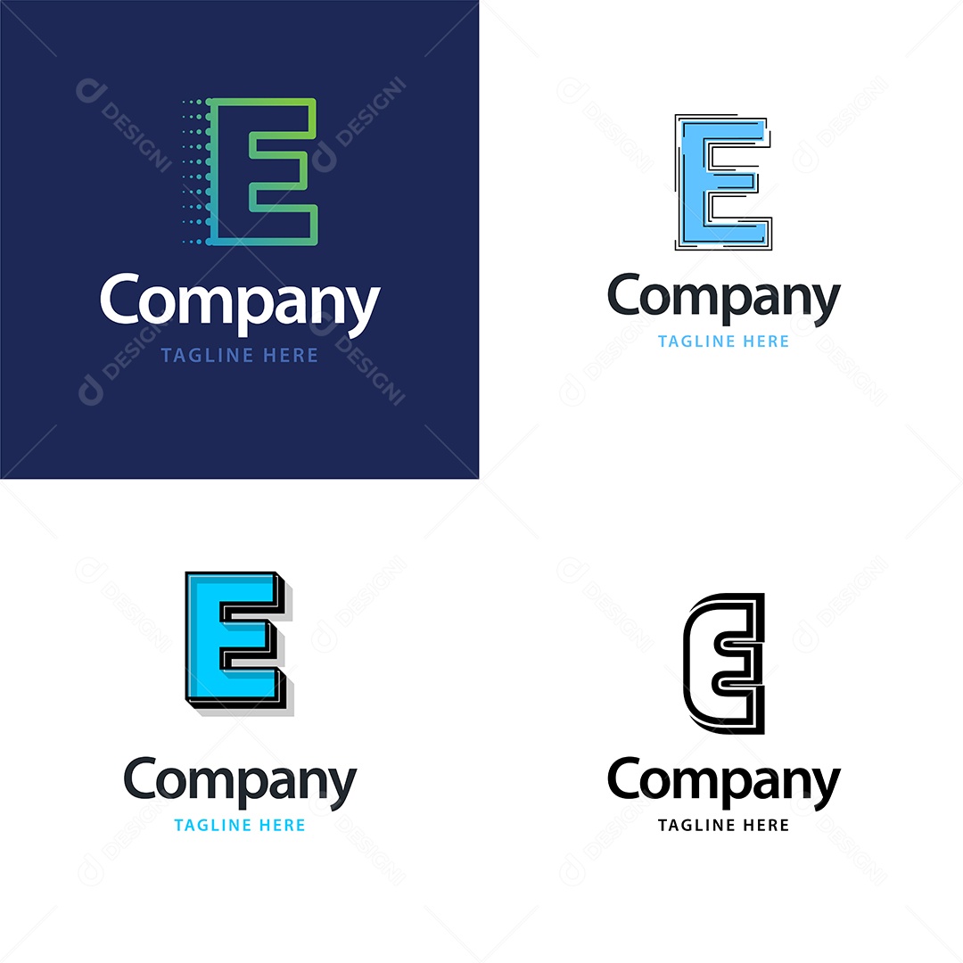Pacote de Logotipo Letra E Ilustração Vetor EPS