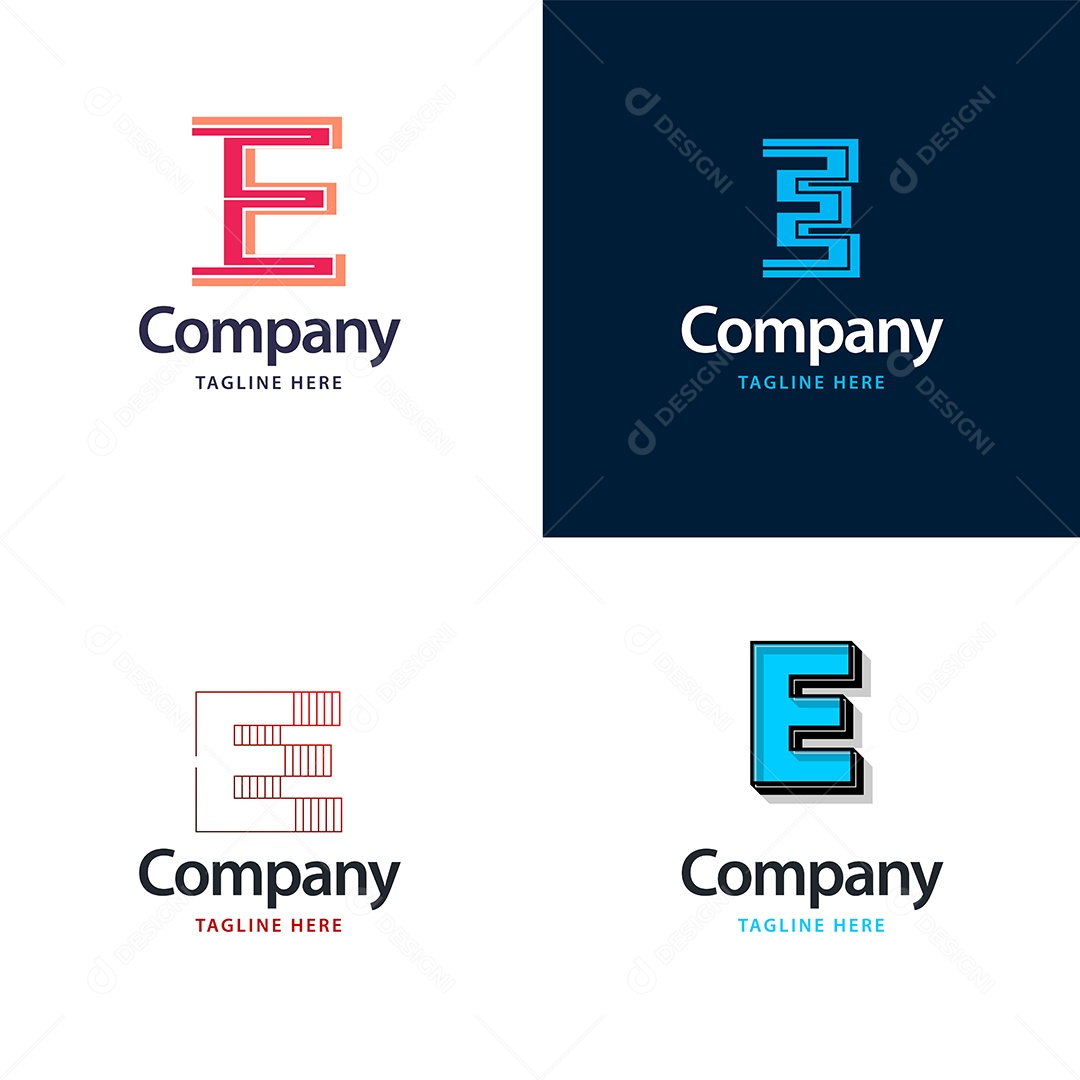 Pacote de Logotipo Letra E Ilustração Vetor EPS