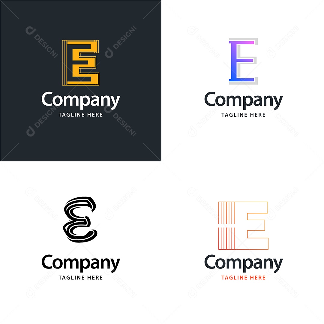 Pacote de Logotipo Letra E Ilustração Vetor EPS
