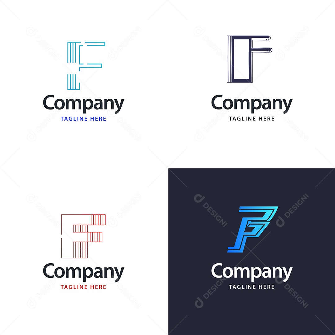 Pacote de Logotipo Letra F Ilustração Vetor EPS