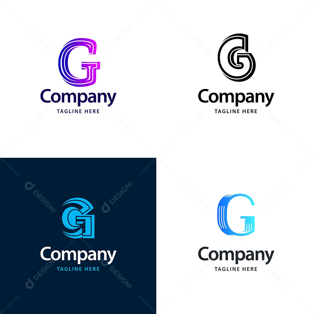 Pacote de Logotipo Letra G Ilustração Vetor EPS