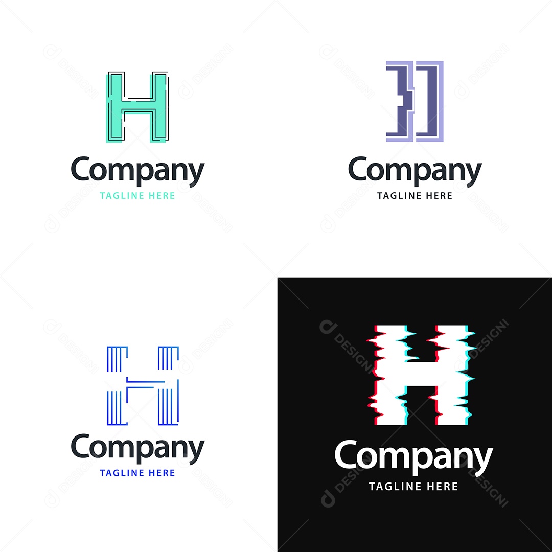Pacote de Logotipo Letra H Ilustração Vetor EPS