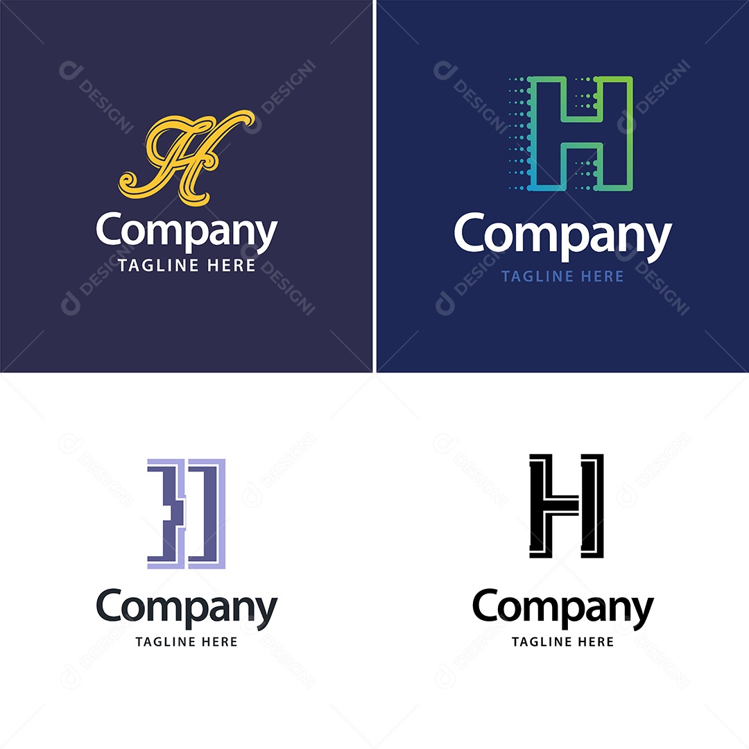 Pacote de Logotipo Letra H Ilustração Vetor EPS