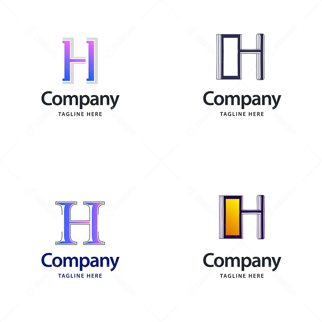 Pacote de Logotipo Letra H Ilustração Vetor EPS