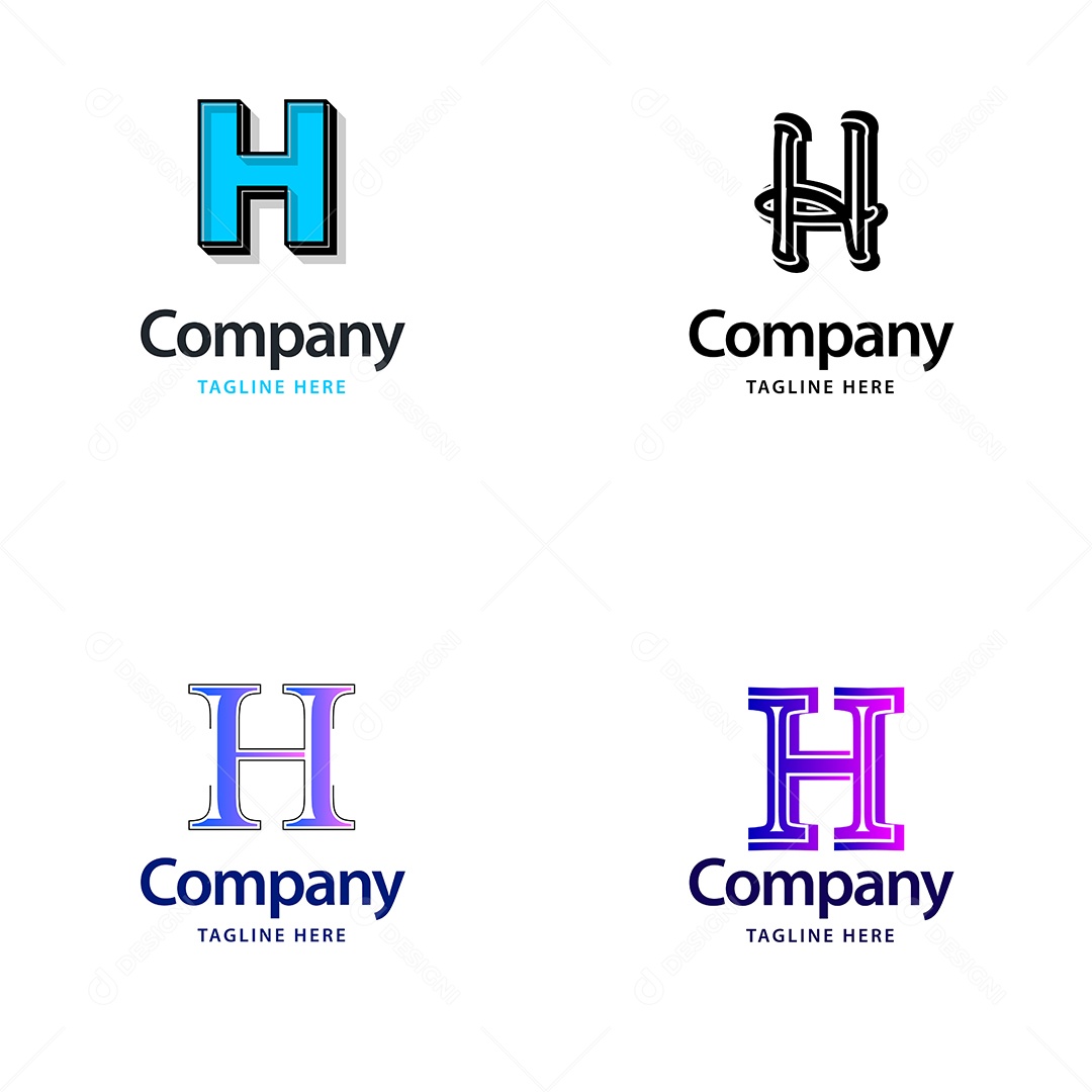 Pacote de Logotipo Letra H Ilustração Vetor EPS