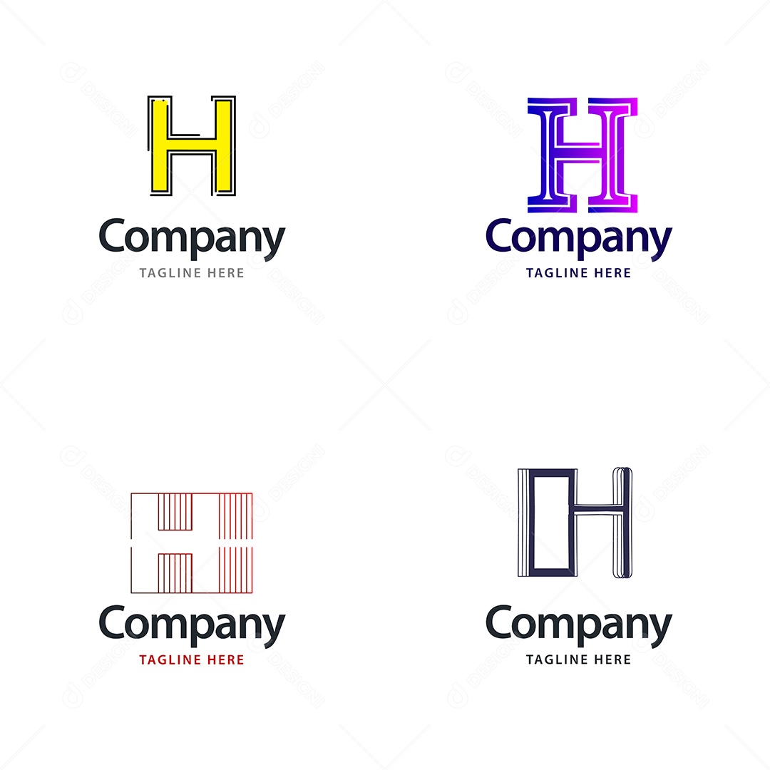 Pacote de Logotipo Letra H Ilustração Vetor EPS