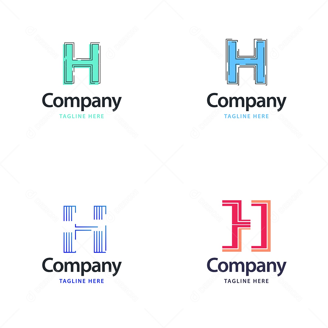 Pacote de Logotipo Letra H Ilustração Vetor EPS