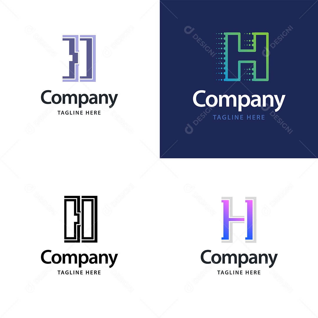 Pacote de Logotipo Letra H Ilustração Vetor EPS