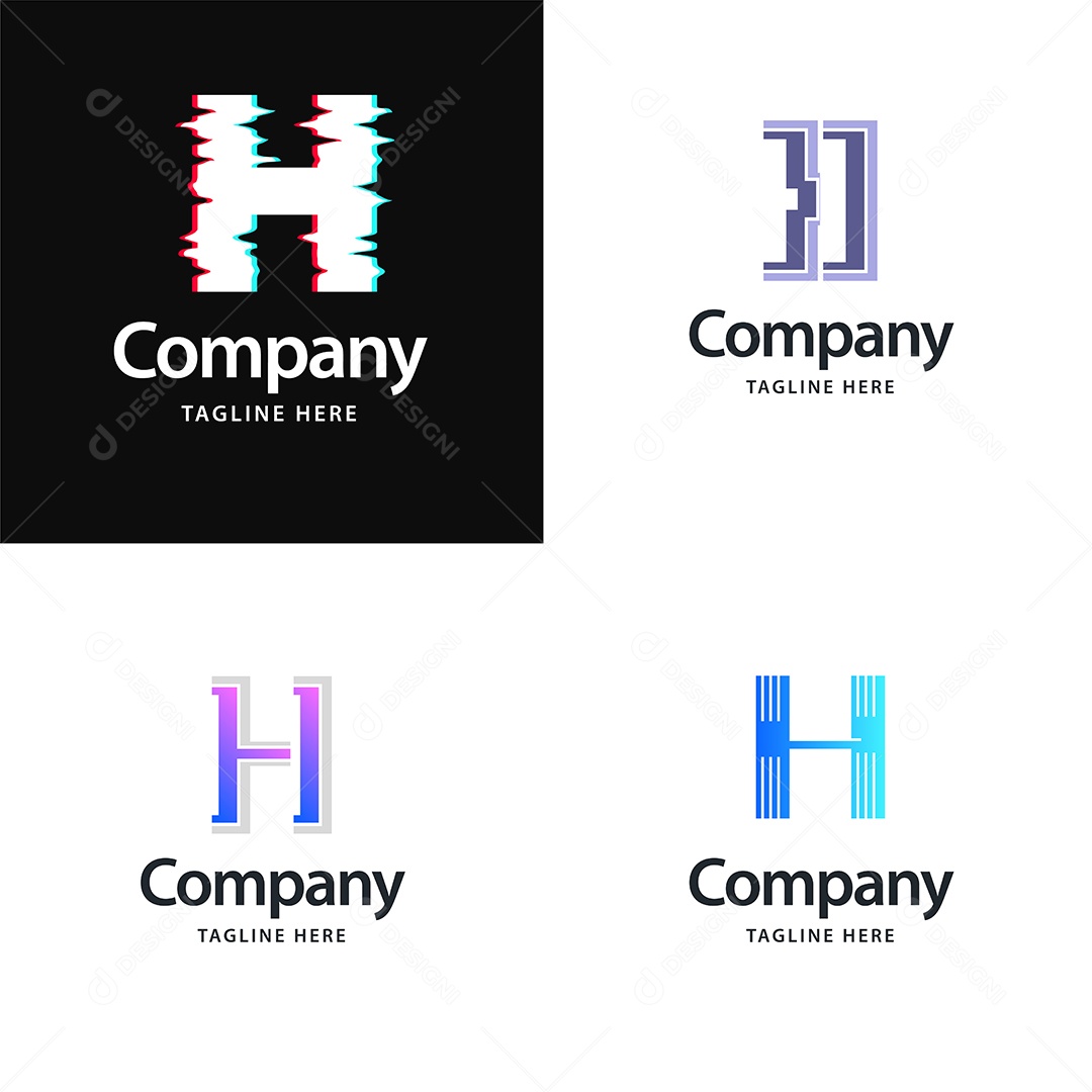Pacote de Logotipo Letra H Ilustração Vetor EPS