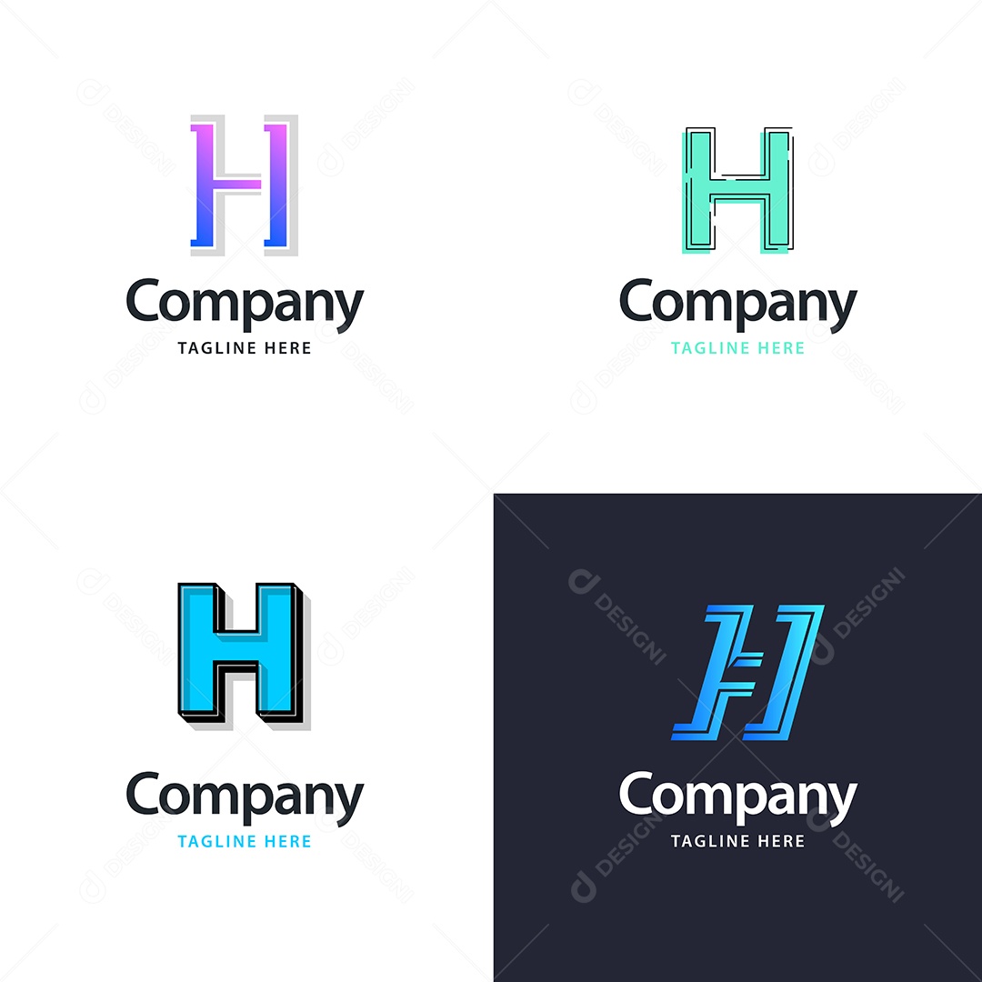 Pacote de Logotipo Letra H Ilustração Vetor EPS