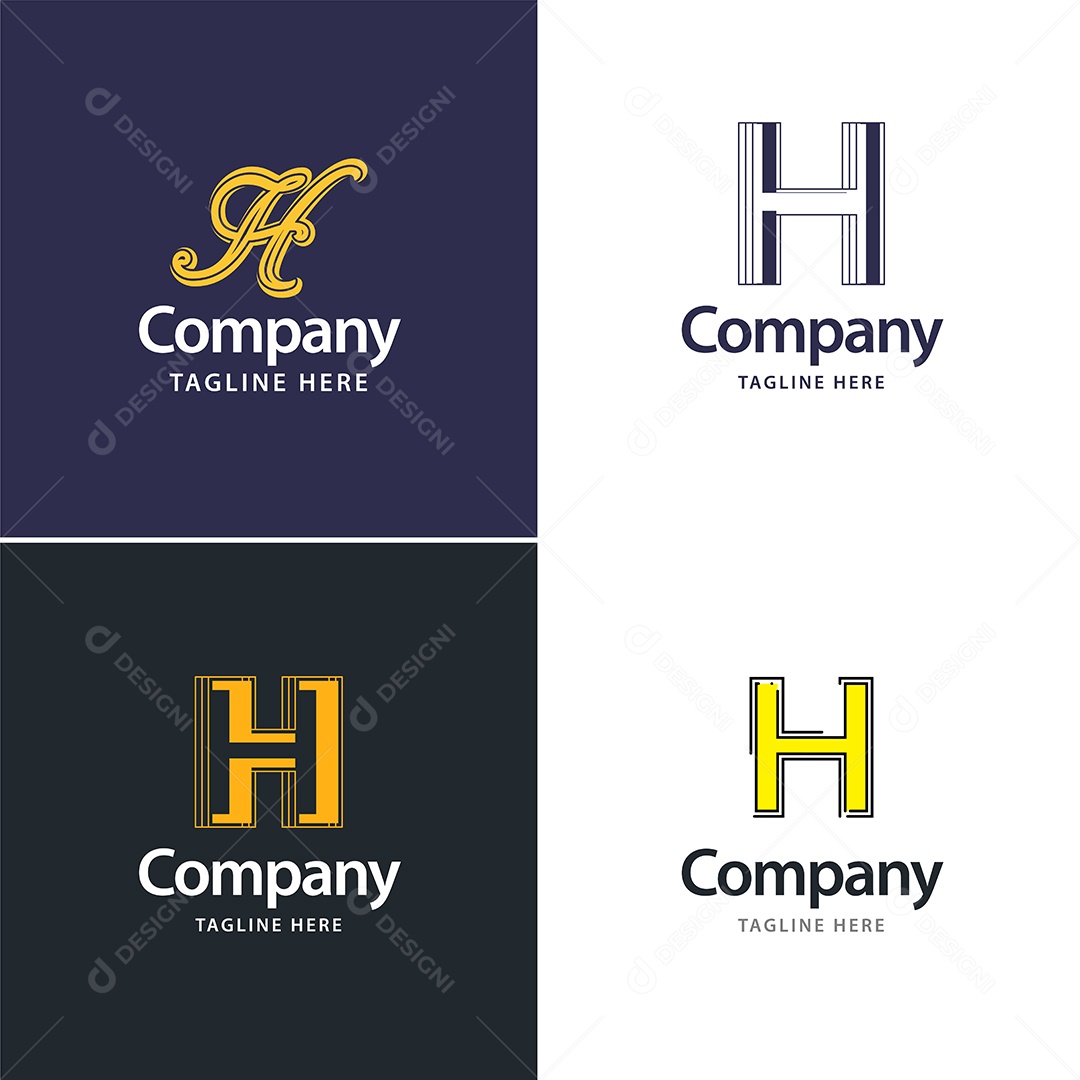 Pacote de Logotipo Letra H Ilustração Vetor EPS