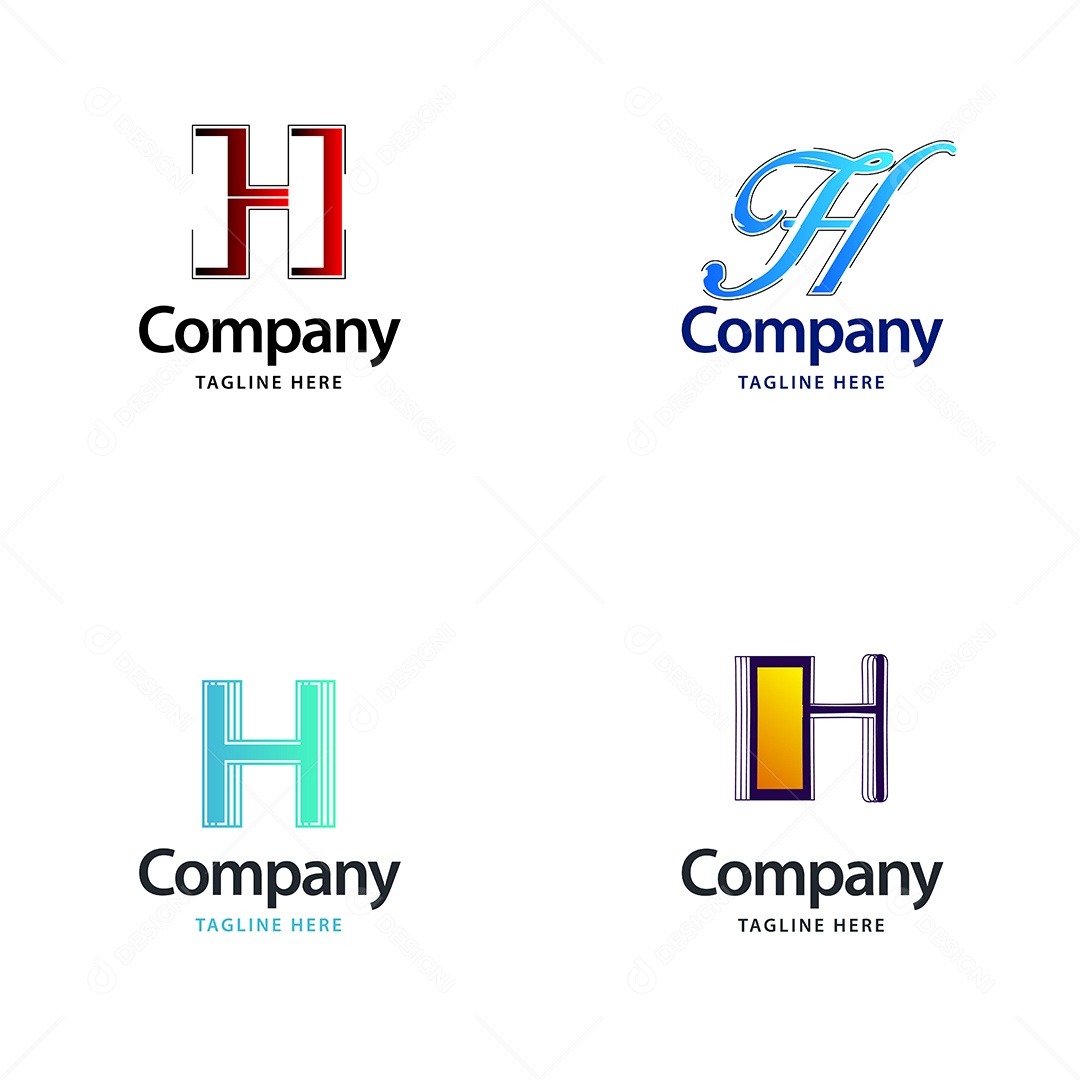 Pacote de Logotipo Letra H Ilustração Vetor EPS