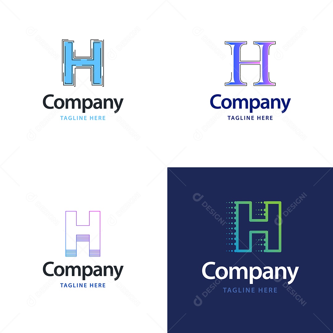 Pacote de Logotipo Letra H Ilustração Vetor EPS