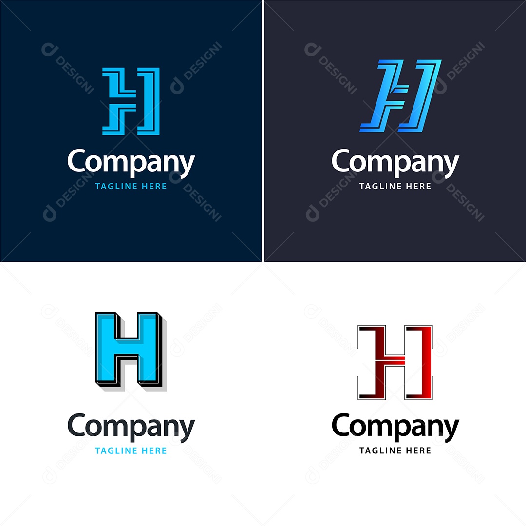 Pacote de Logotipo Letra H Ilustração Vetor EPS