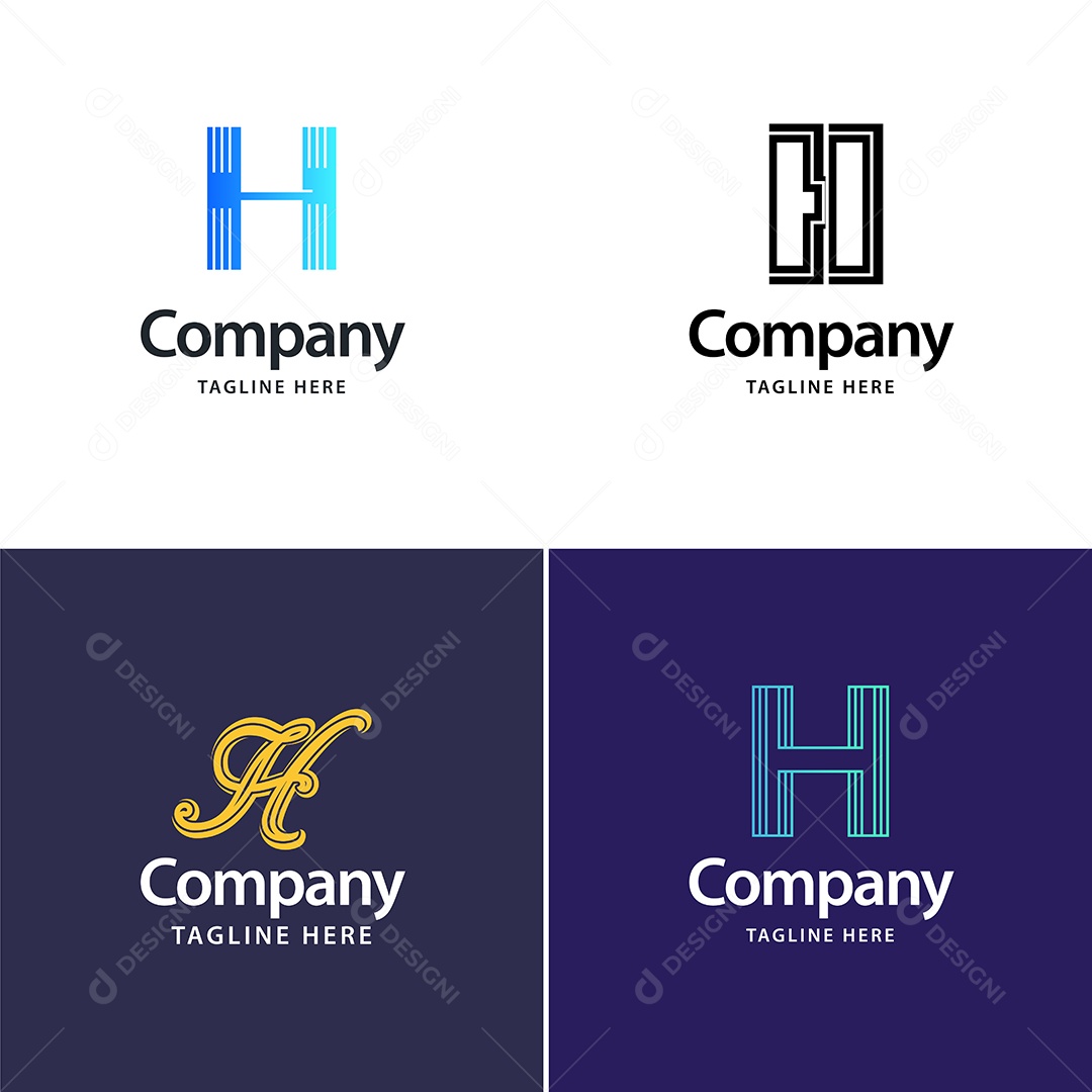 Pacote de Logotipo Letra H Ilustração Vetor EPS