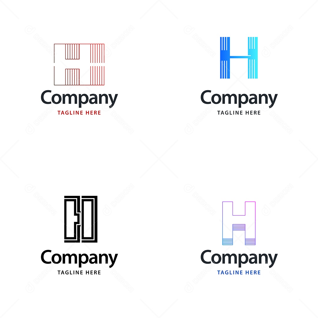 Pacote de Logotipo Letra H Ilustração Vetor EPS