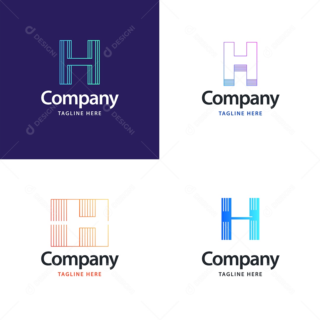 Pacote de Logotipo Letra H Ilustração Vetor EPS