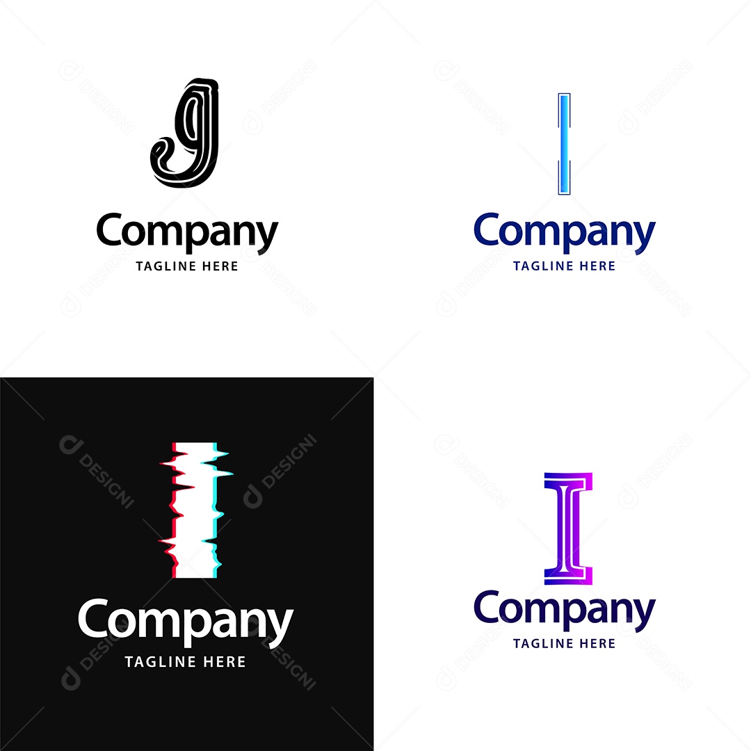 Pacote de Logotipo Letra I Ilustração Vetor EPS
