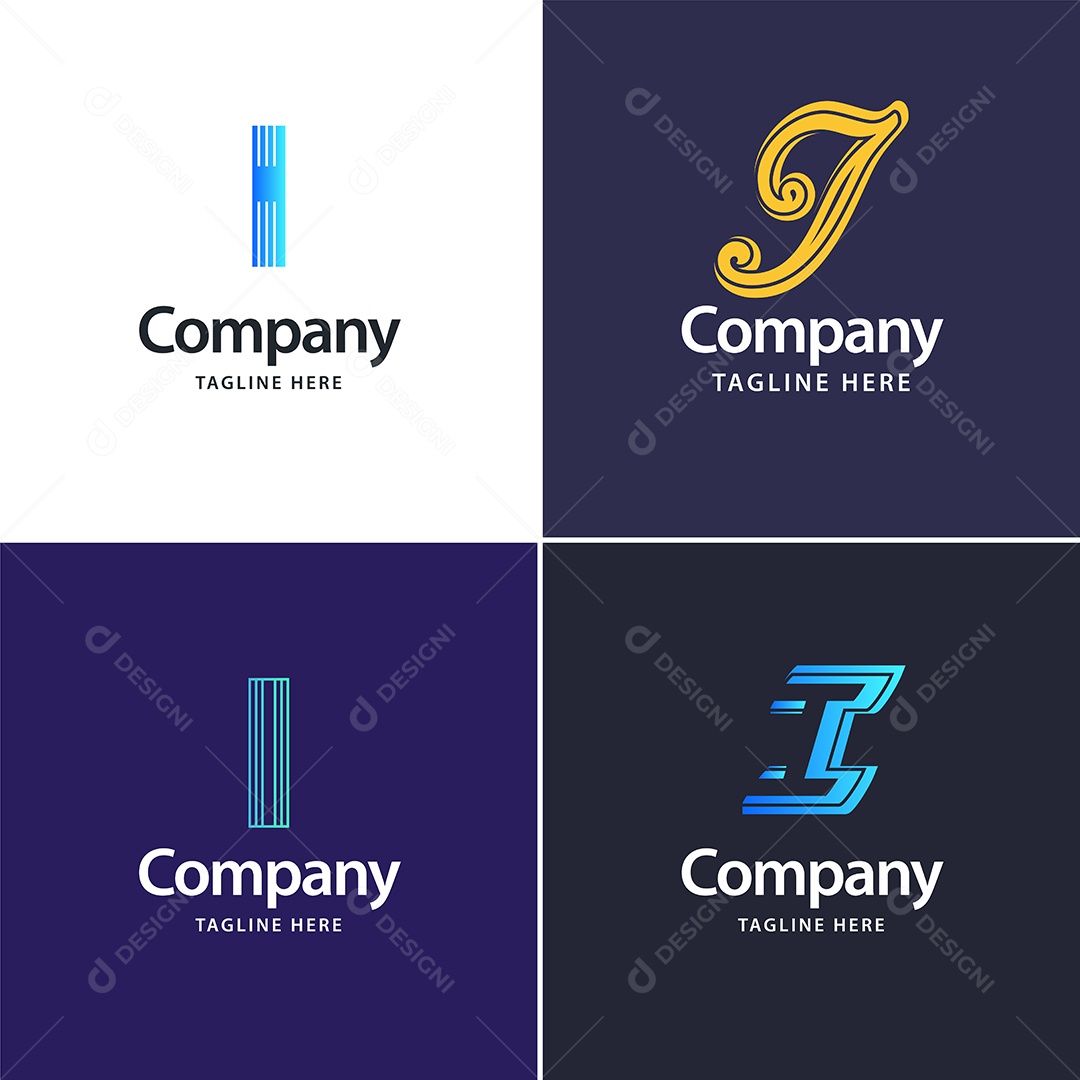 Pacote de Logotipo Letra I Ilustração Vetor EPS