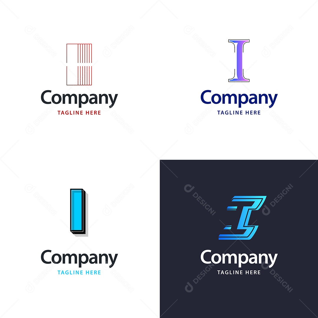 Pacote de Logotipo Letra I Ilustração Vetor EPS