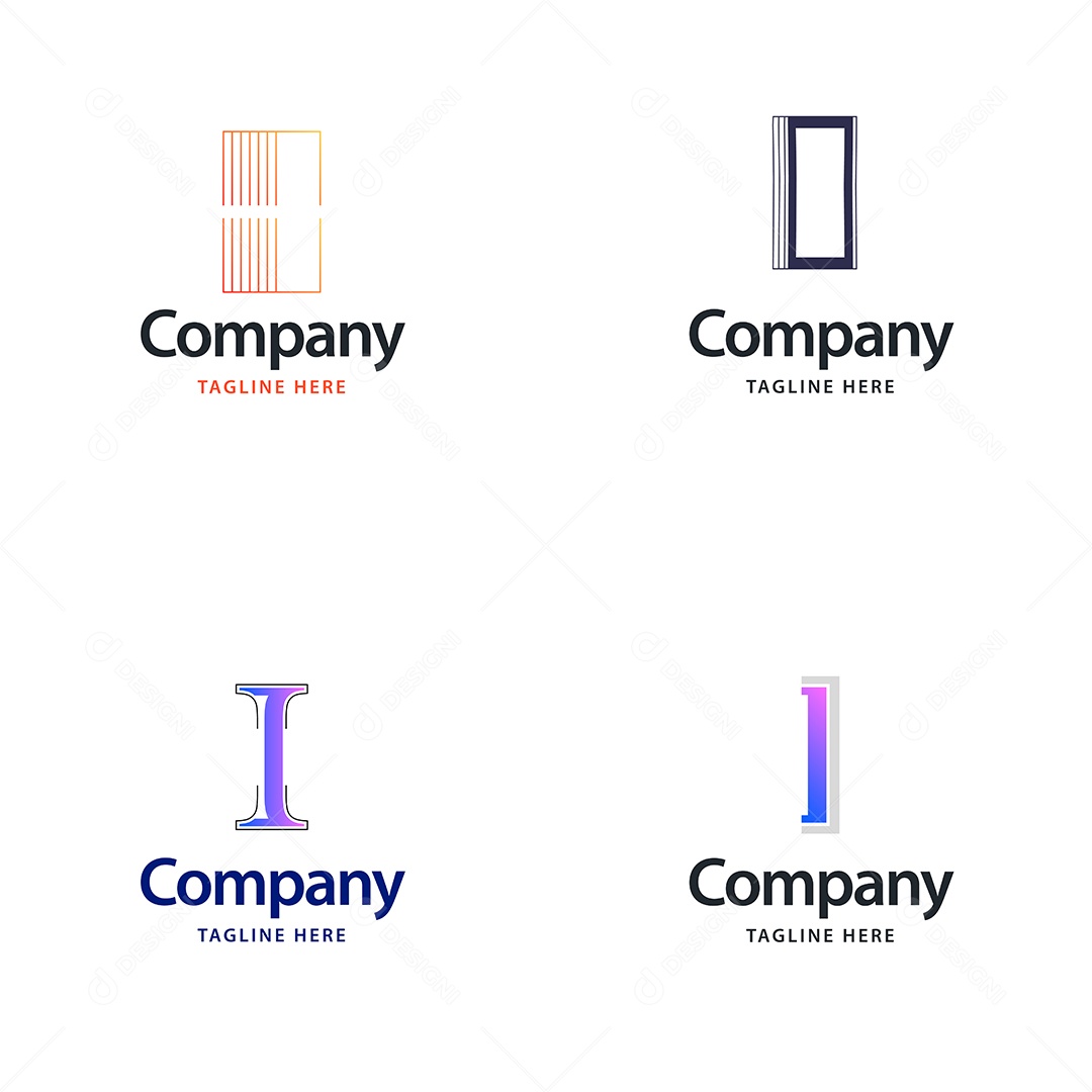 Pacote de Logotipo Letra I Ilustração Vetor EPS